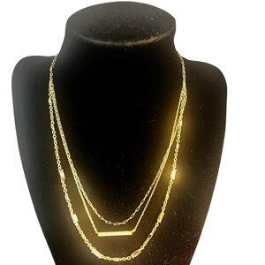 Kendra Scott Elegant Gold Layered Necklace with rhinestone